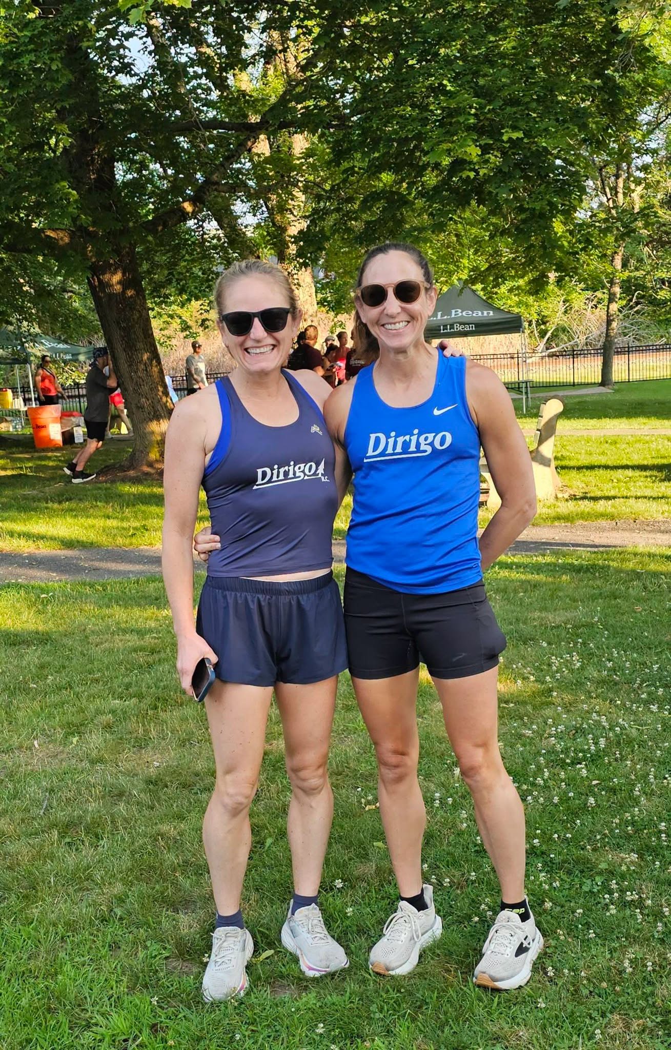 Dirigo runners competing in hot conditions at the 2026 L.L.Bean July 4th 10K.