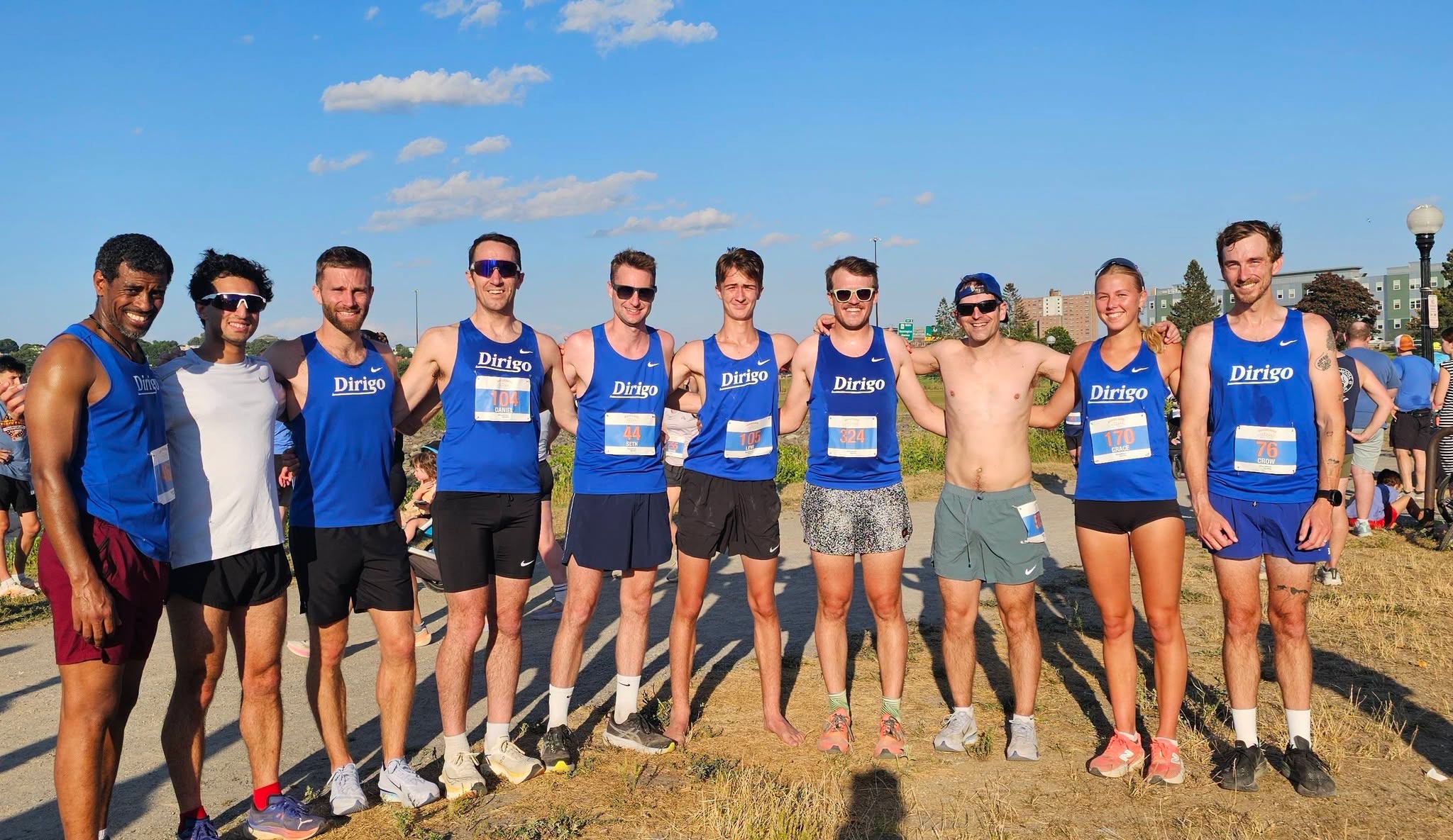Dirigo teammates competing at the Weekly Back Cove 5K.