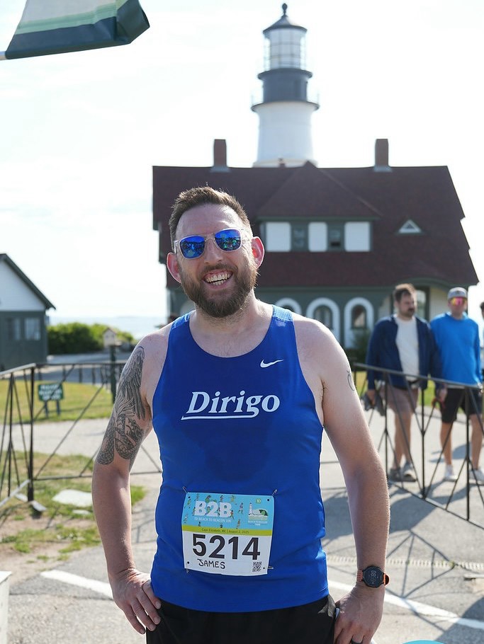 James Whelan before and after Beach to Beacon 2025.