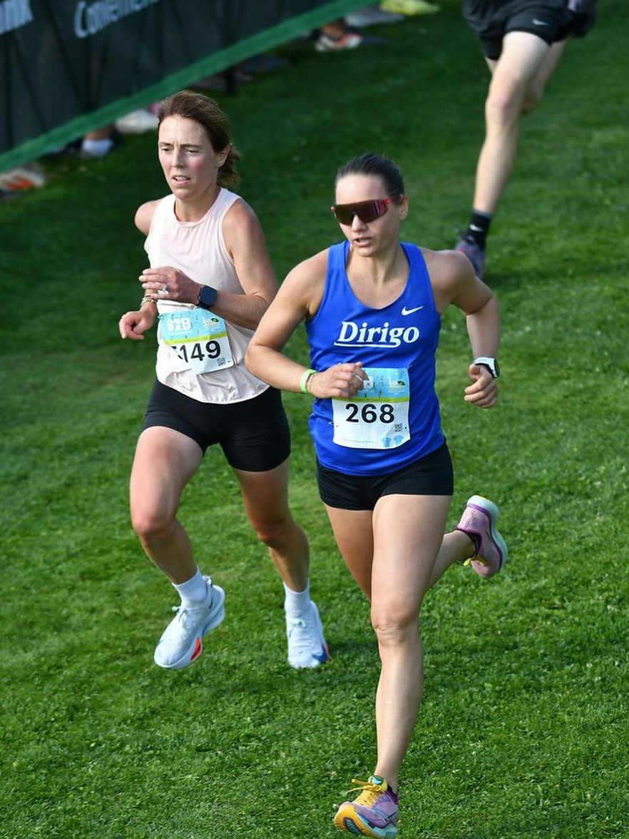 Marah Borgman finishing at Beach to Beacon 2025.