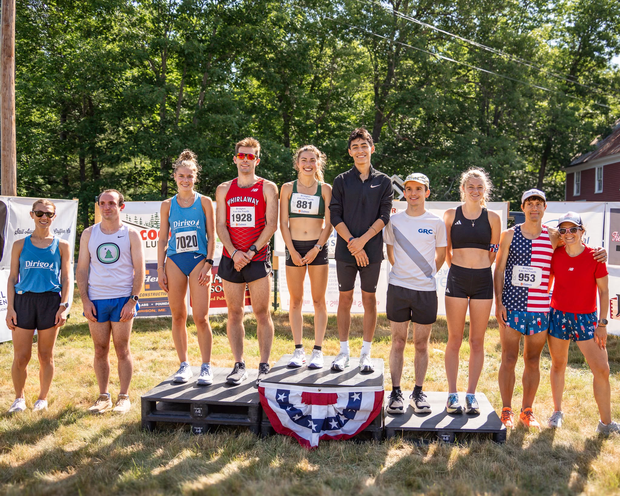 Dirigo runners at Bridgton 4 on the Fourth in 2025.
