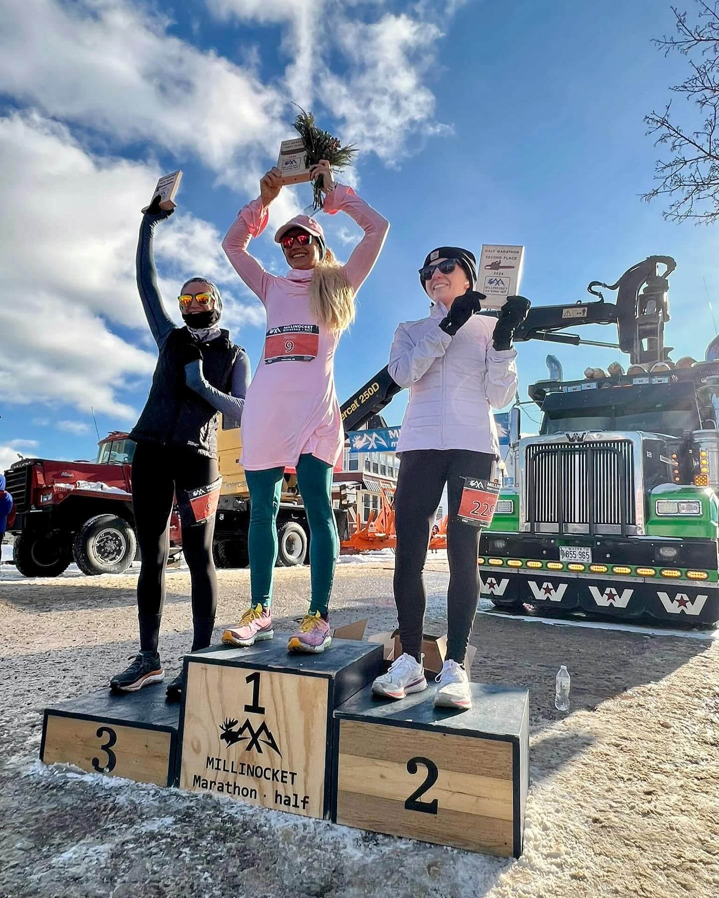 Marah Borgman after the Millinocket Half Marathon.