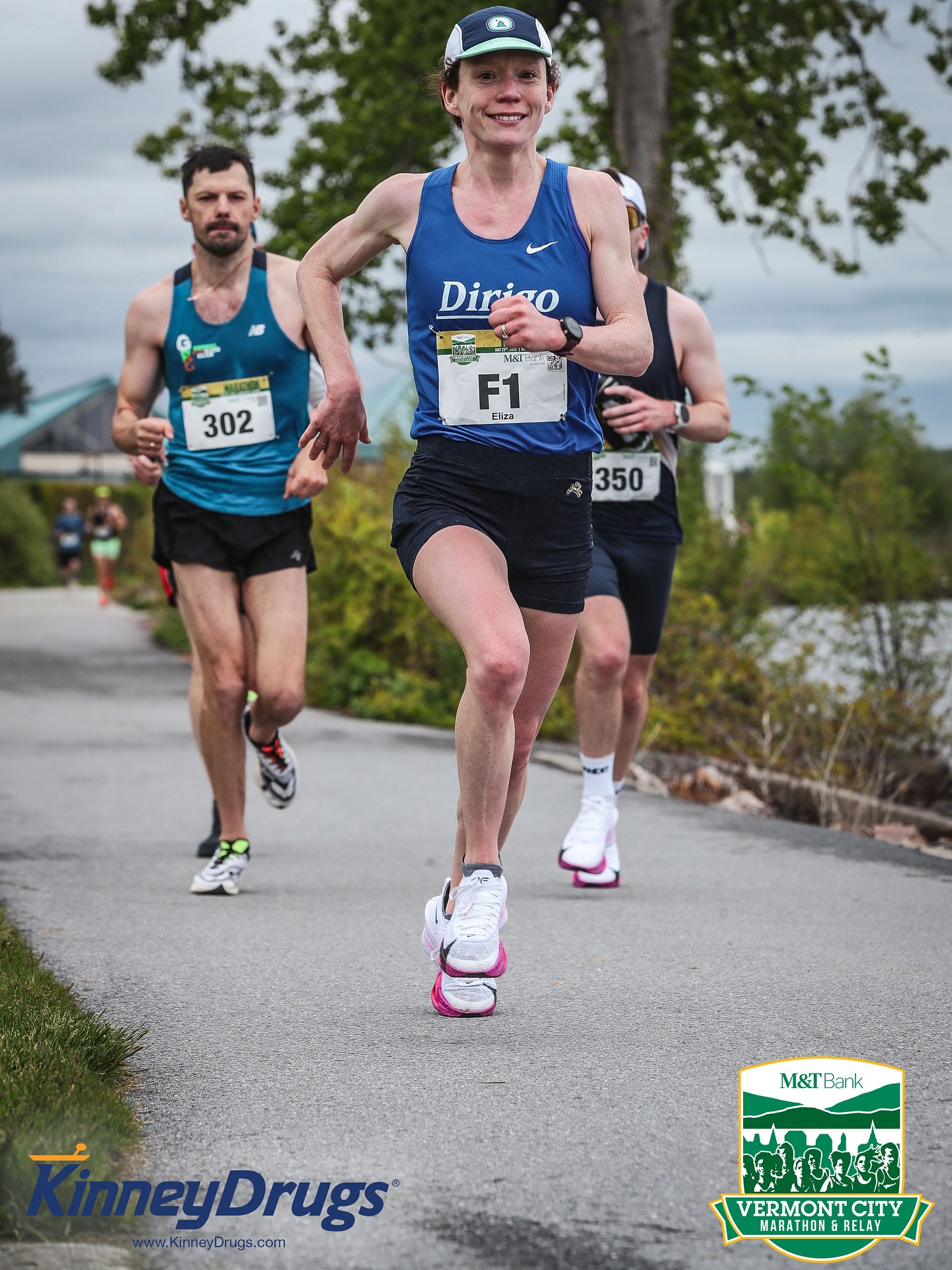 Eliza Kerschner racing at the Vermont City Marathon.
