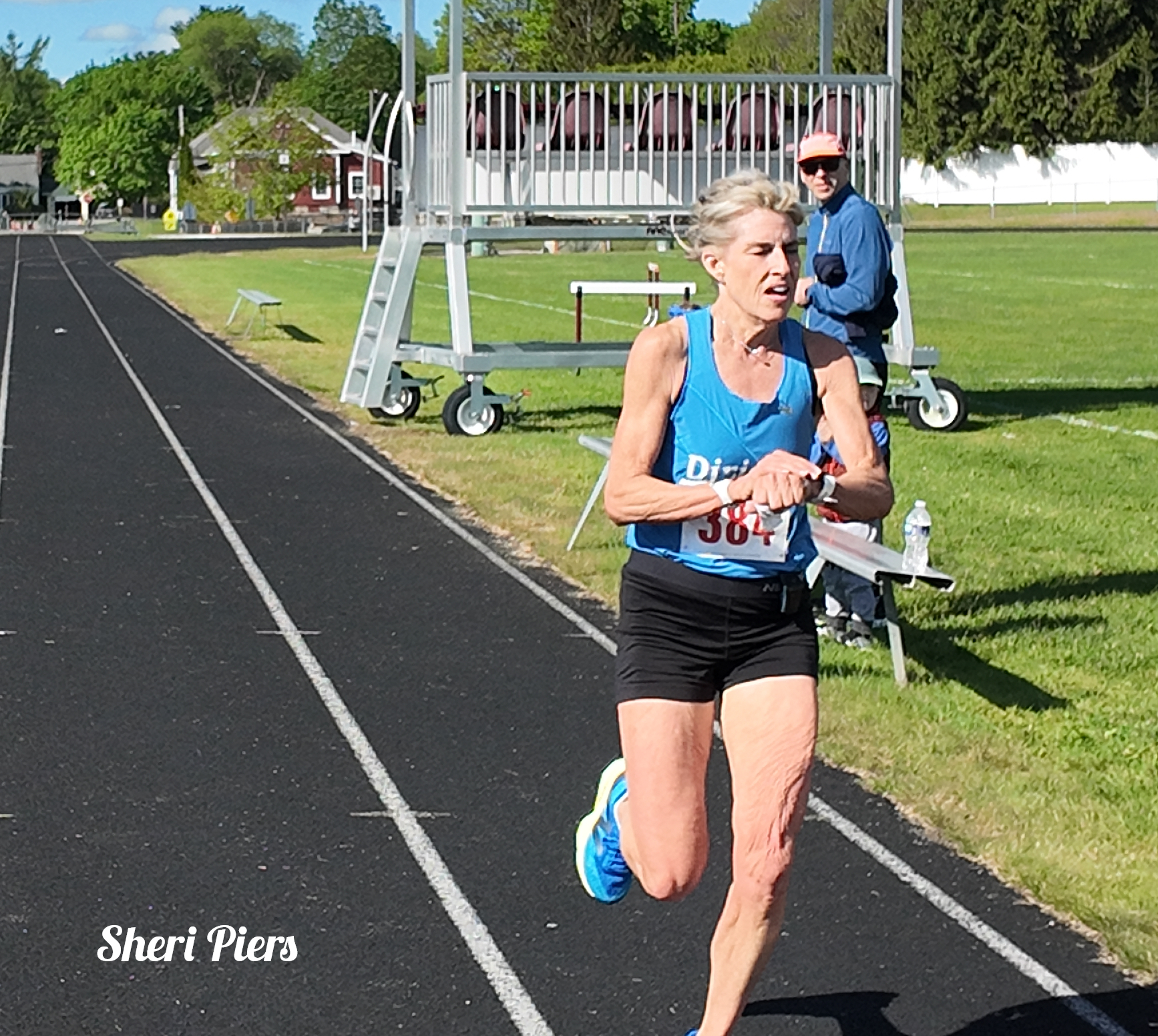 Sheri Piers racing at the Memorial Day 5K to Remember.