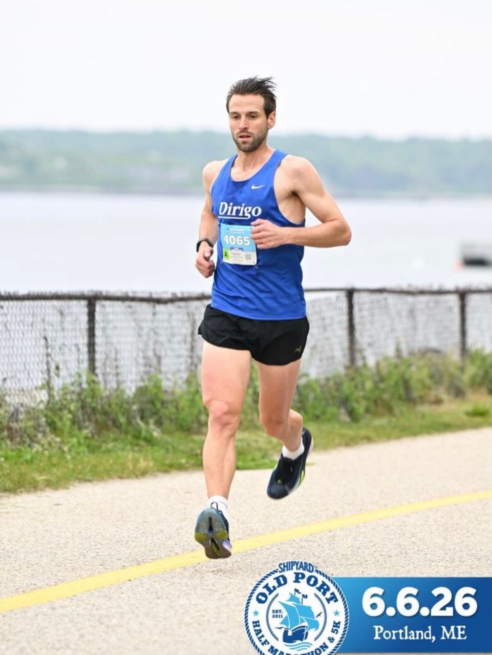 A Dirigo runner before a Pine Tree Race Services event.