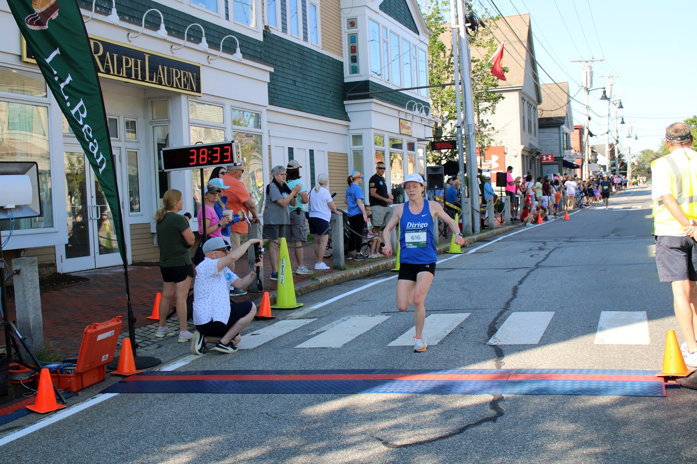 Eliza Kerschner racing at the 2025 L.L.Bean July 4th 10K.