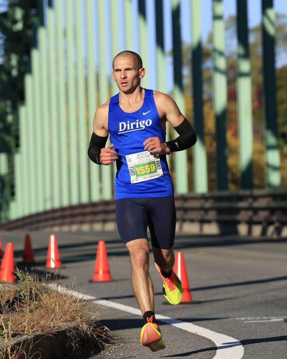 Romayn Richards racing at Baystate Marathon.