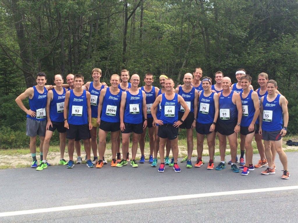 Dirigo men together at Beach to Beacon in 2016.