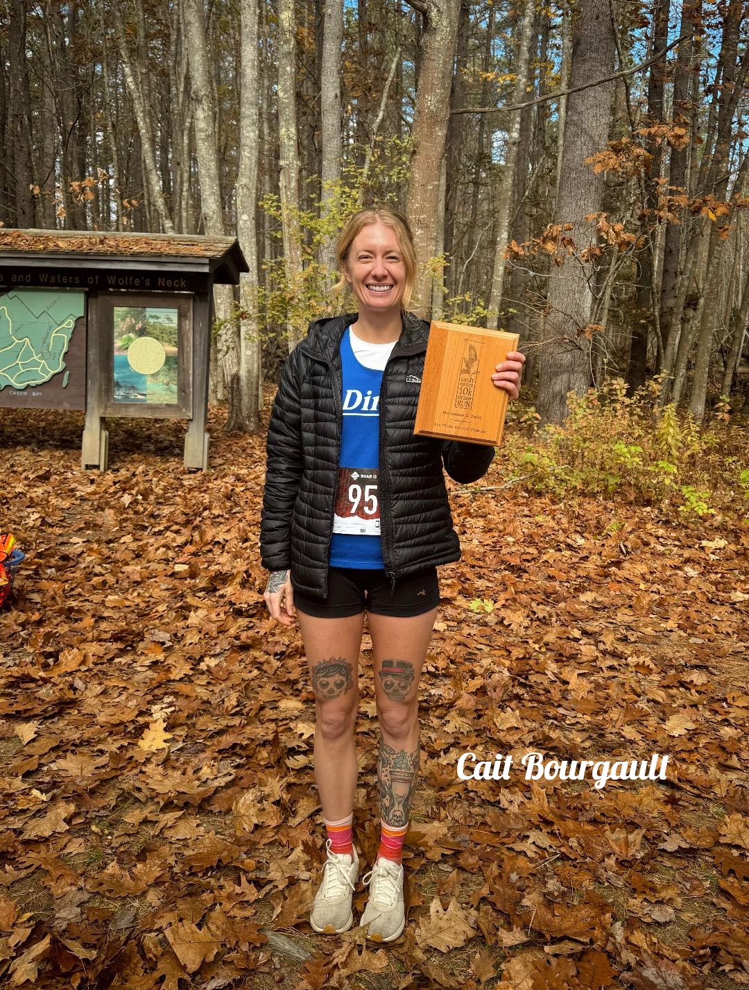 Cait Bourgault racing at the 2024 Great Osprey 10K.