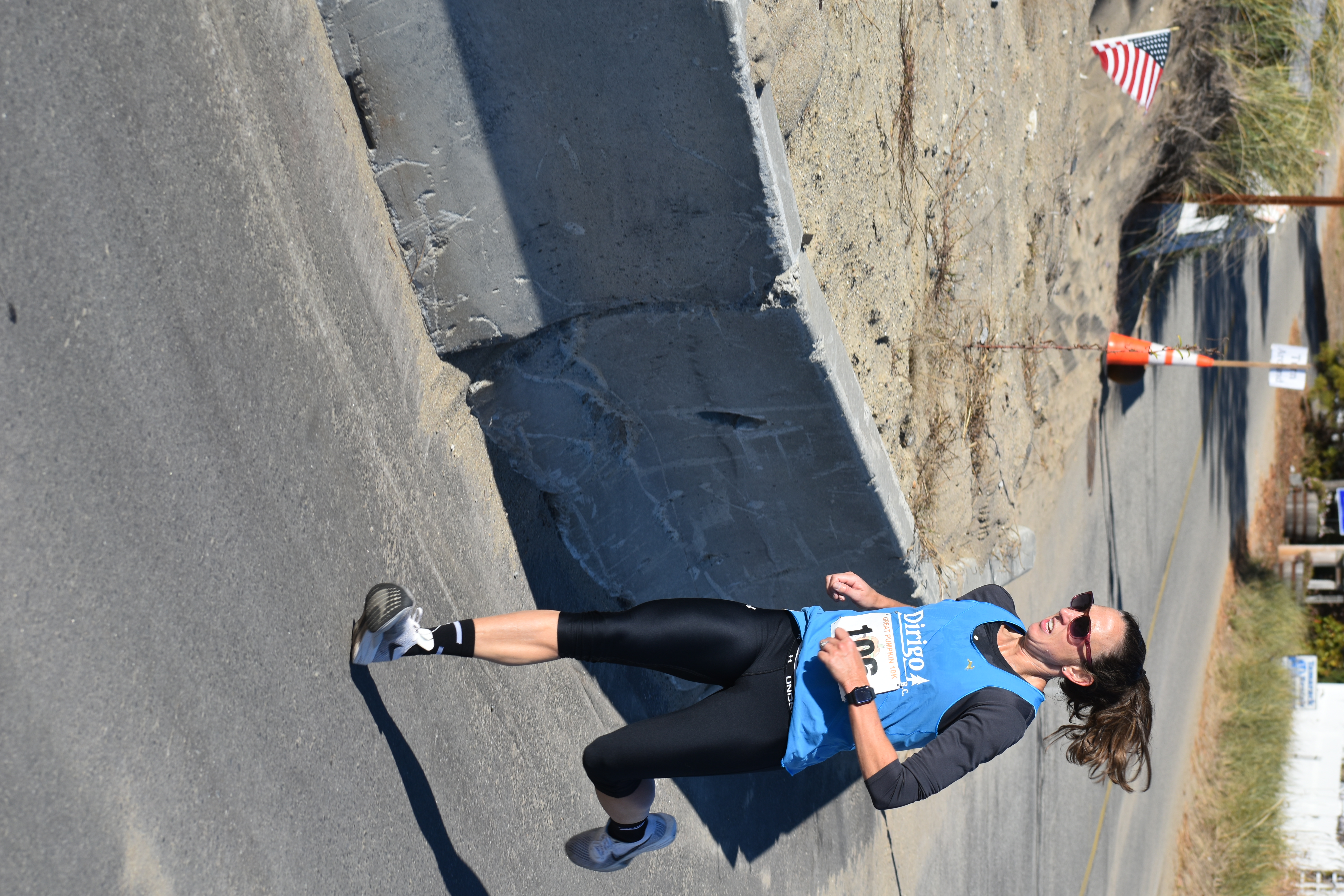 Gretchen Speed racing at the 2024 Great Pumpkin 10K.