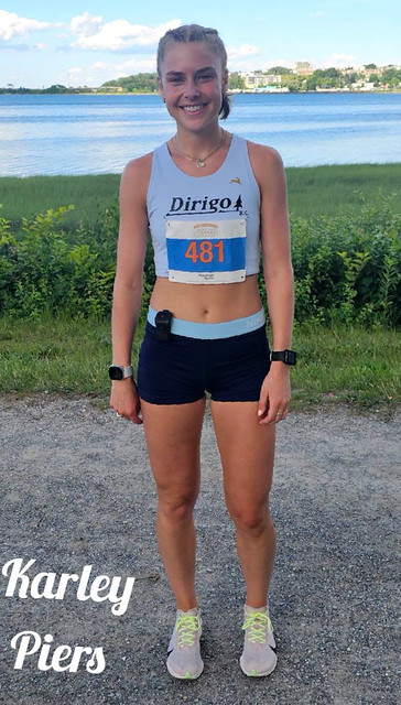 Karley Piers racing at the Weekly Back Cove 5K.
