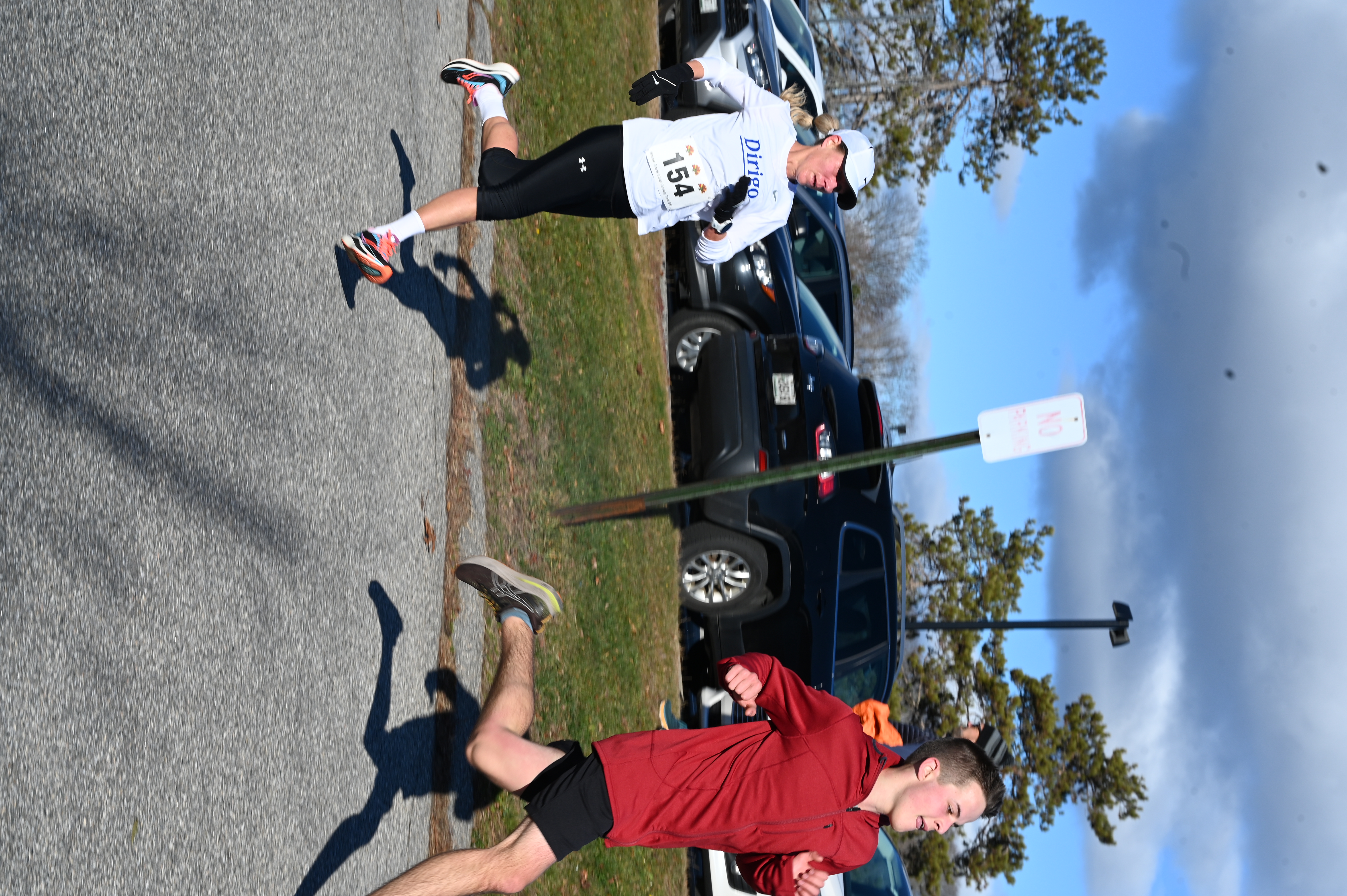 Christie Tebbetts racing at the 2024 Maine Track Club Turkey Trot.