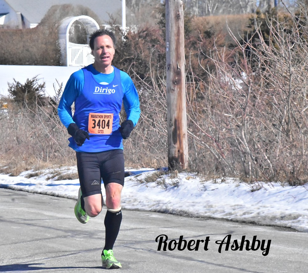 Rob Ashby after winning the 2022 Hyannis Marathon.